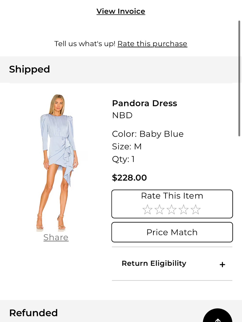 NBD Pandora Dress - Asymmetrical Ruffle Cocktail Mini Dress in Baby Blue